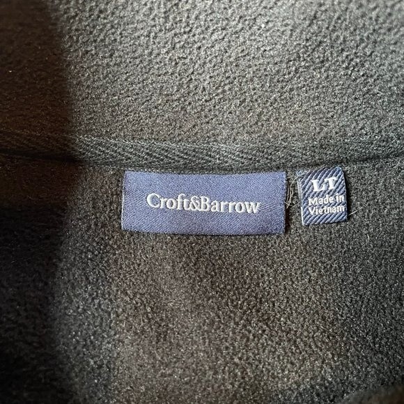 Croft & Barrow Fleece Jacket Black L LG Large Tall LT Full Zipper Zip Warm Cozy - Picture 6 of 10